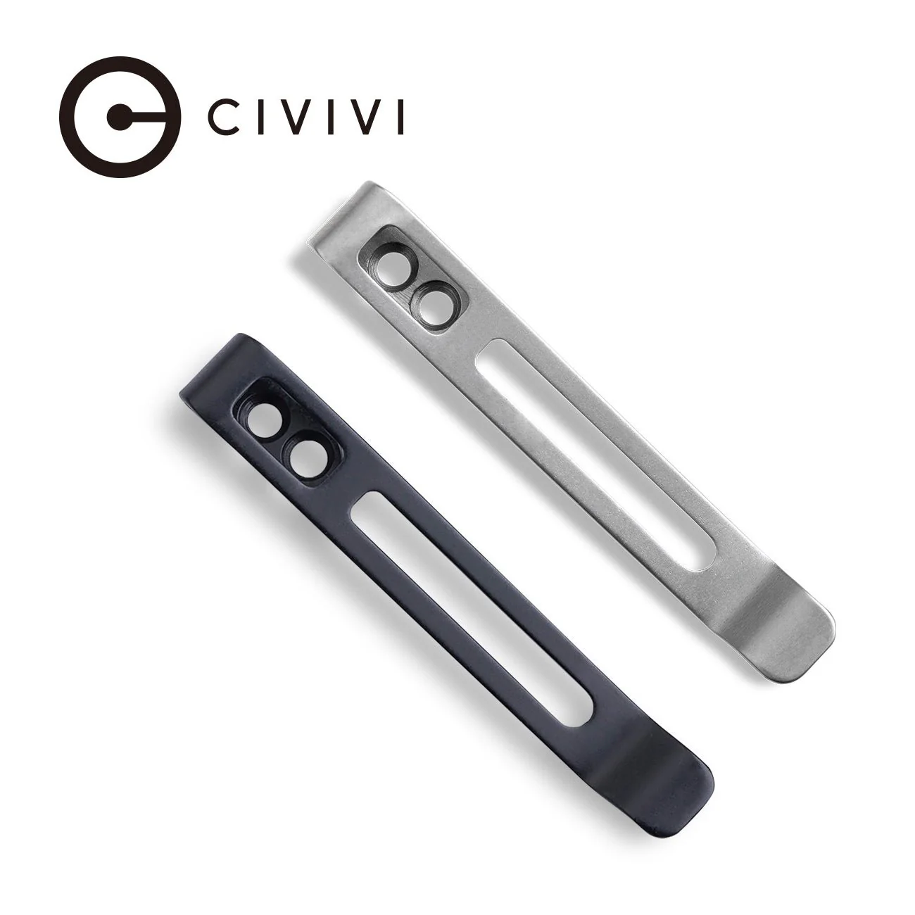 CIVIVI 2PCS Deep Carry Pocket Clip for EDC Knife with Recessed Screw Hole, NOT Screws Included CA-05E