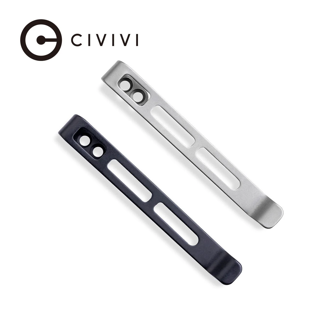 CIVIVI 2PCS Deep Carry Pocket Clip for EDC Knife with Recessed Screw Hole, NOT Screws Included CA-06E