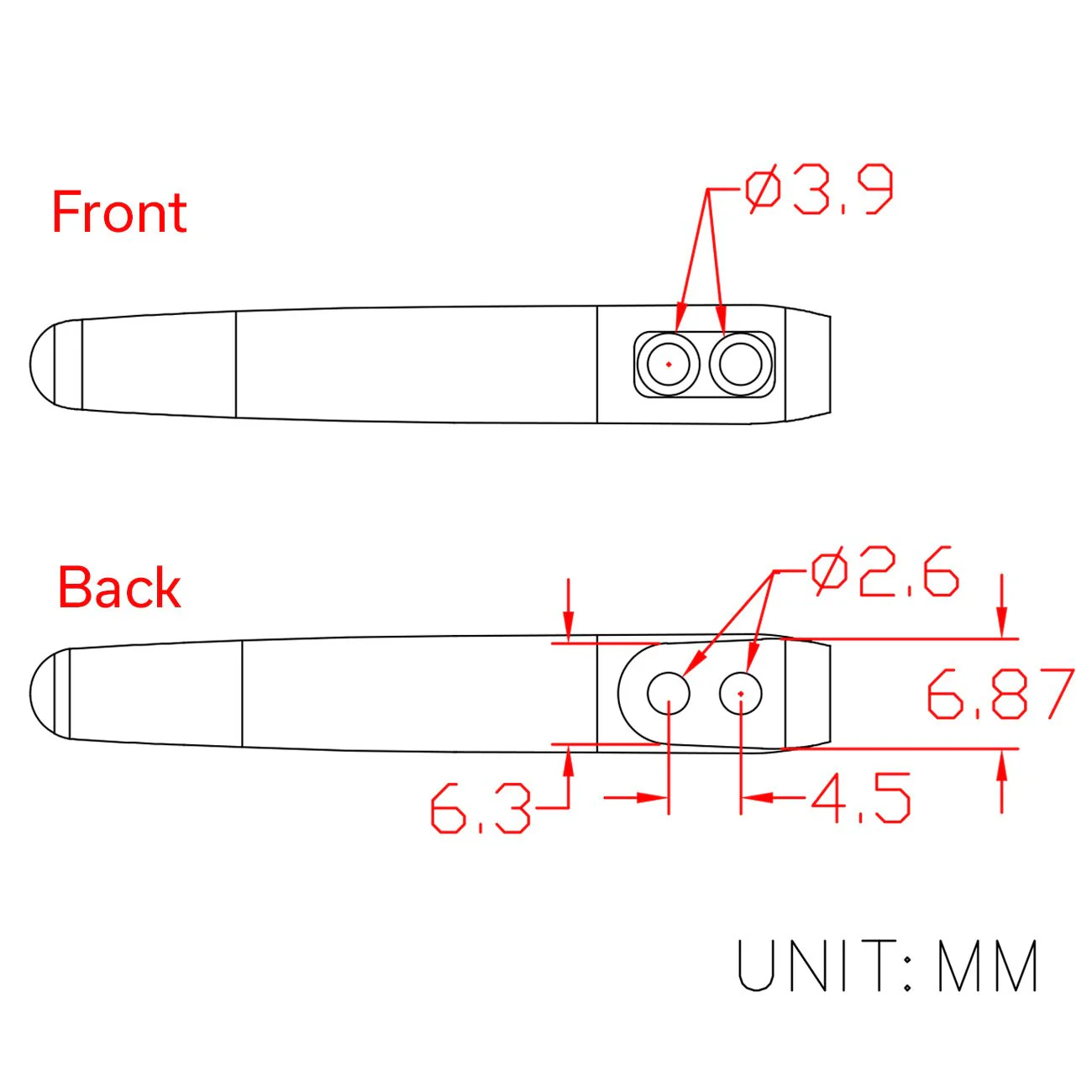 CIVIVI 2PCS Flamed Titanium Pocket Clips, NO Screws Included, 50MM 55MM Clip with Recessed Screw Hole T002A - Image 5