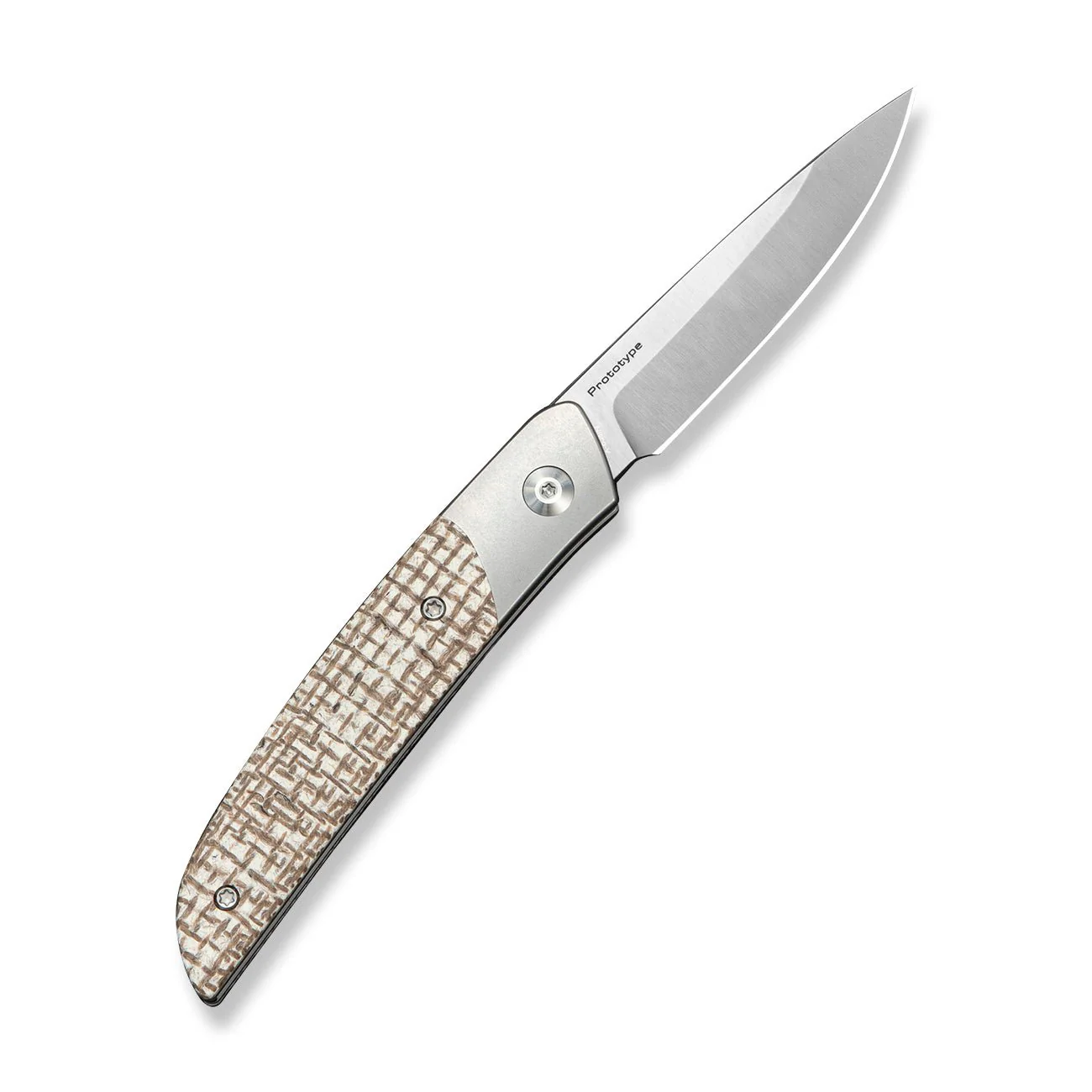 CIVIVI Aevren Slip Joint Knife Gray Stainless Steel With Burlap Micarta Inlay (2.98" Satin Finished Nitro-V Blade) C25094B Sample1 - Image 2