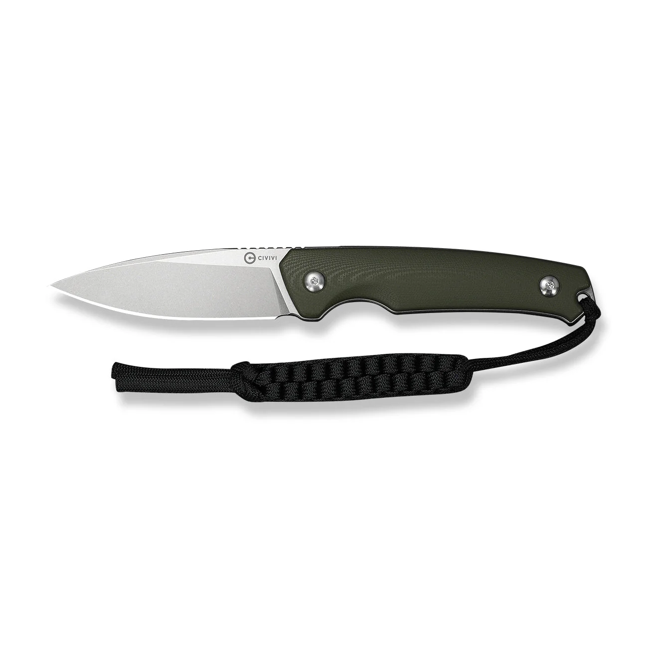 CIVIVI Altus Fixed Blade Knife OD Green G10 Handle (2.99" Stonewashed 14C28N Blade) C20076B-1, With 1PC Black Lanyard, Black Kydex Sheath & T-Clip - Image 9