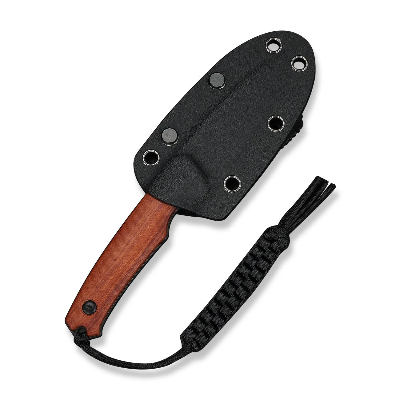 CIVIVI Altus Fixed Blade Knife Guibourtia Wood Handle (2.99" Black Stonewashed 14C28N Blade) C20076B-3, With 1PC Black Lanyard, Black Kydex Sheath & T-Clip - Image 11