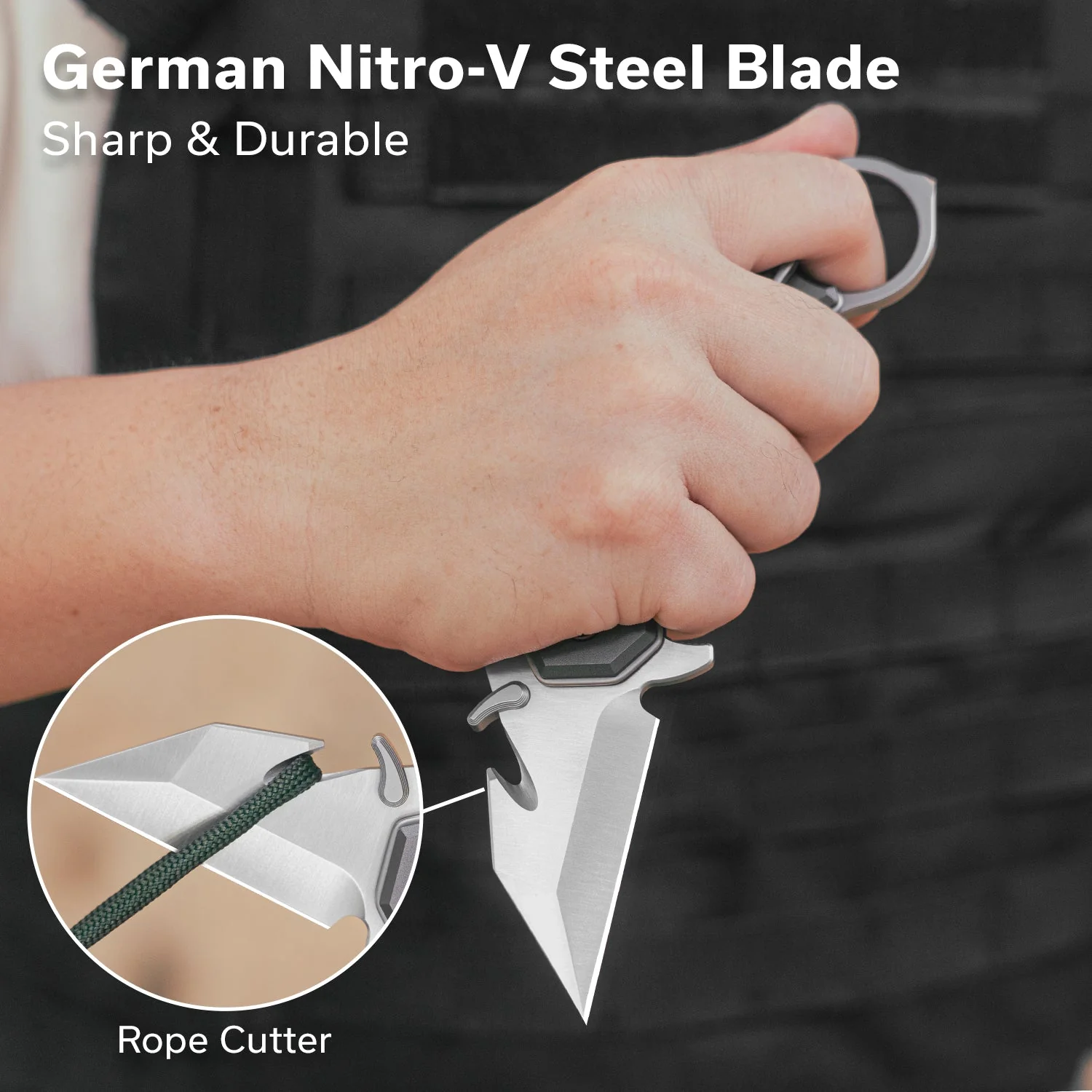 CIVIVI Amaroq Flipper & Thumb Stud & Button Lock Knife Gray Aluminum Handle (2.11" Satin Finished Nitro-V Blade) C24018-1 - Image 3