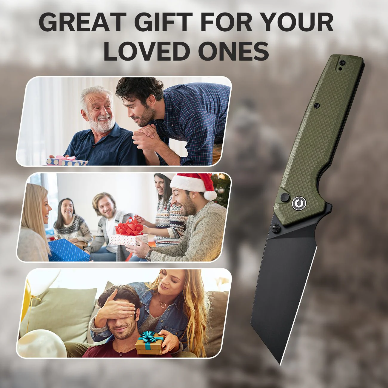CIVIVI Amirite Flipper & Thumb Stud & Button Lock Knife G10 Handle (3.48" Nitro-V Blade) C23028-3 - Image 2
