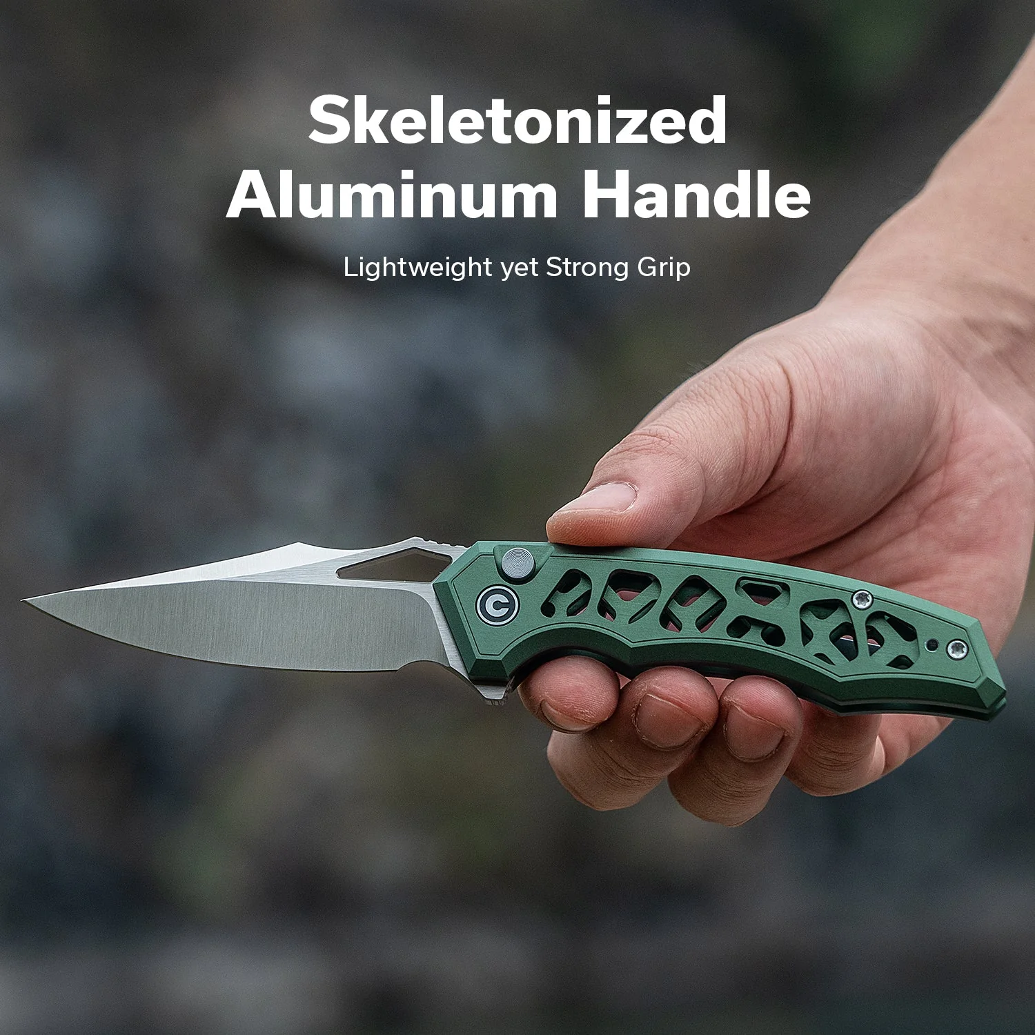 CIVIVI Anaaki Flipper & Thumb Hole & Button Lock Knife Aluminum Handle (2.98" Nitro-V Blade) C24039-3 - Image 4
