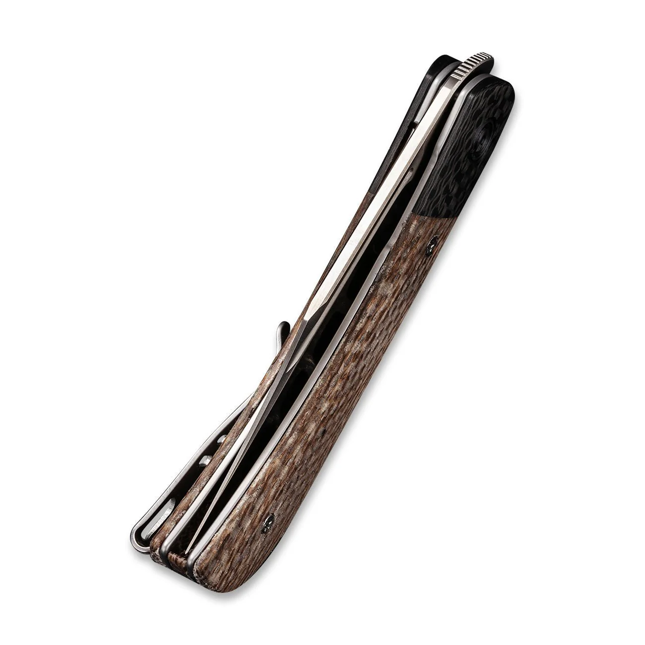 CIVIVI Appalachian Drifter II Front Flipper Knife Micarta & Carbon Fiber Handle (2.96" CPM S35VN Blade) C19010C-2 - Image 7