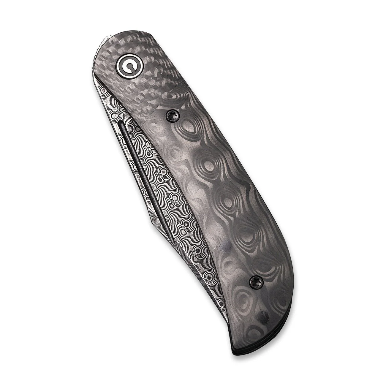 CIVIVI Appalachian Drifter II Front Flipper Knife Carbon Fiber Handle (2.96" Damascus Blade) C19010C-DS3 - Image 5