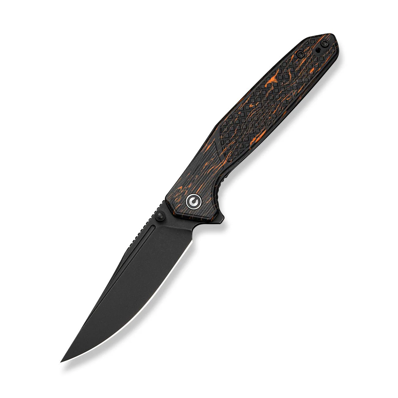 CIVIVI AristoFlick Flipper & Thumb Stud Knife Black & Orange G10 Handle (3.48" Black Stonewashed Nitro-V Blade) C24093 Sample1 - Image 3