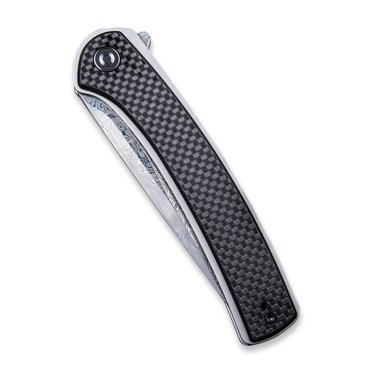 CIVIVI Asticus Flipper Knife Carbon Fiber & G10 Handle (3.80" Damascus Blade) C2002DS-1 - Image 5