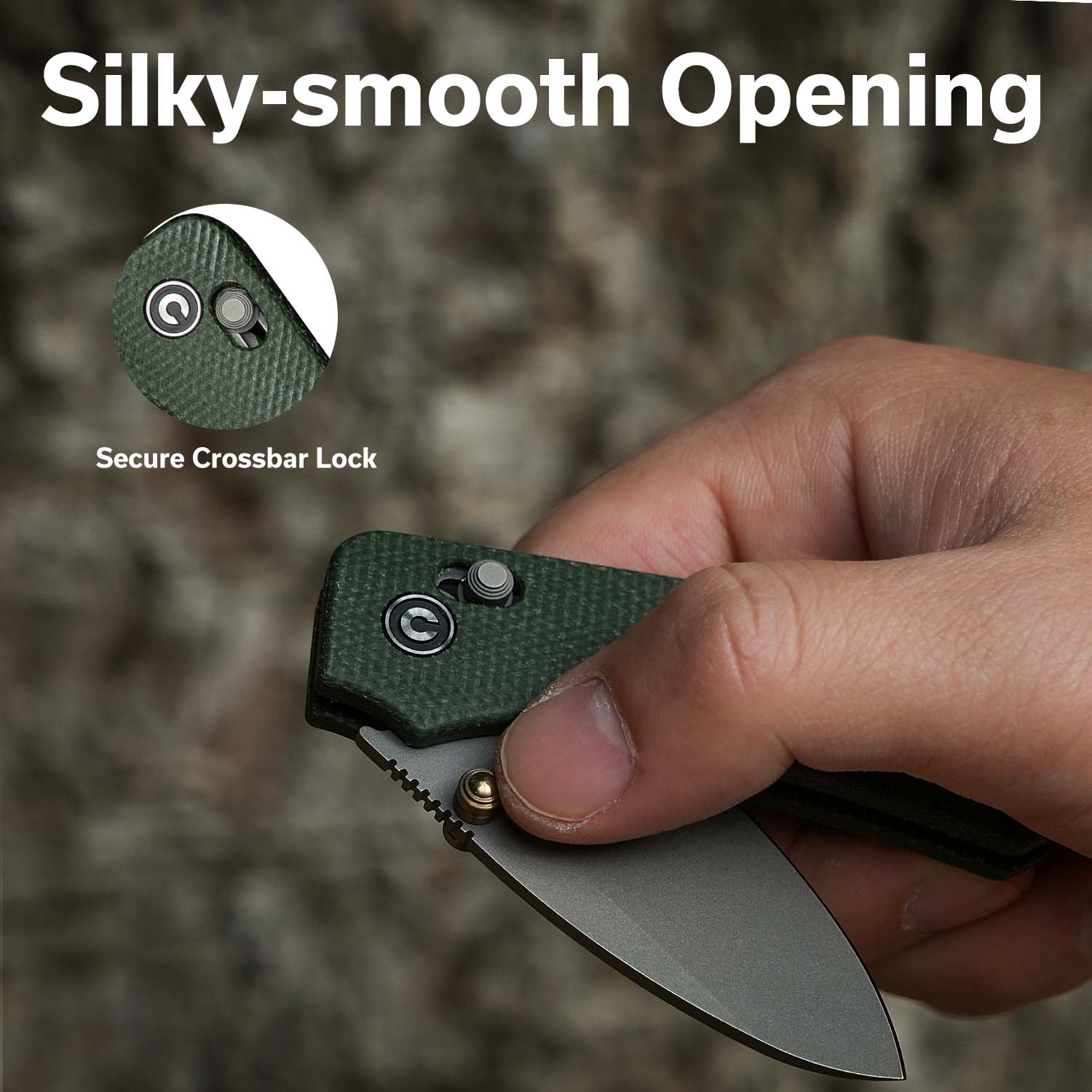 CIVIVI Baby Banter 2 Thumb Stud & Crossbar Lock Knife Micarta Handle (2.34" Nitro-V Blade) C23074-3 - Image 3