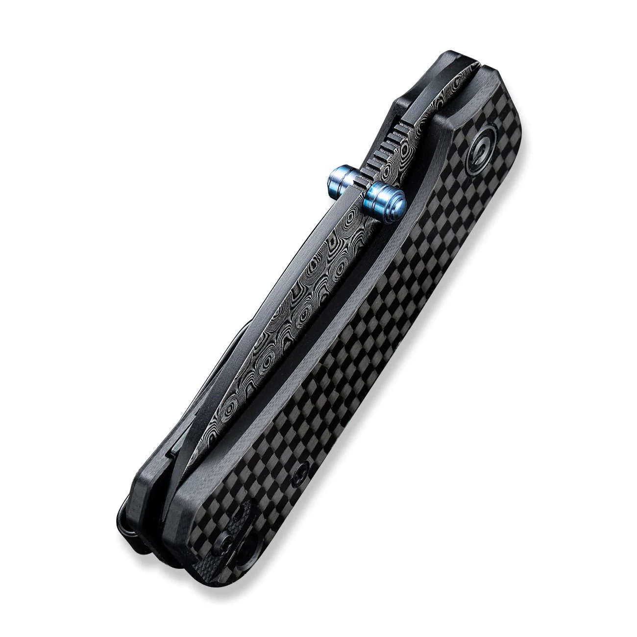 CIVIVI Baby Banter Thumb Stud Knife Carbon Fiber & G10 Handle (2.34" Damascus Blade) C19068S-DS1 - Image 14