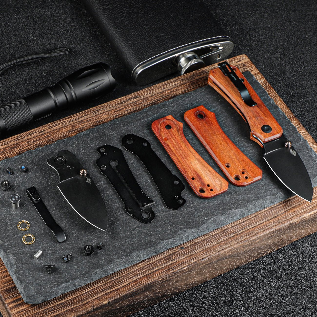 CIVIVI Baby Banter Thumb Stud Knife Wood Handle (2.34" Nitro-V Blade) C19068SB-2 - Image 3
