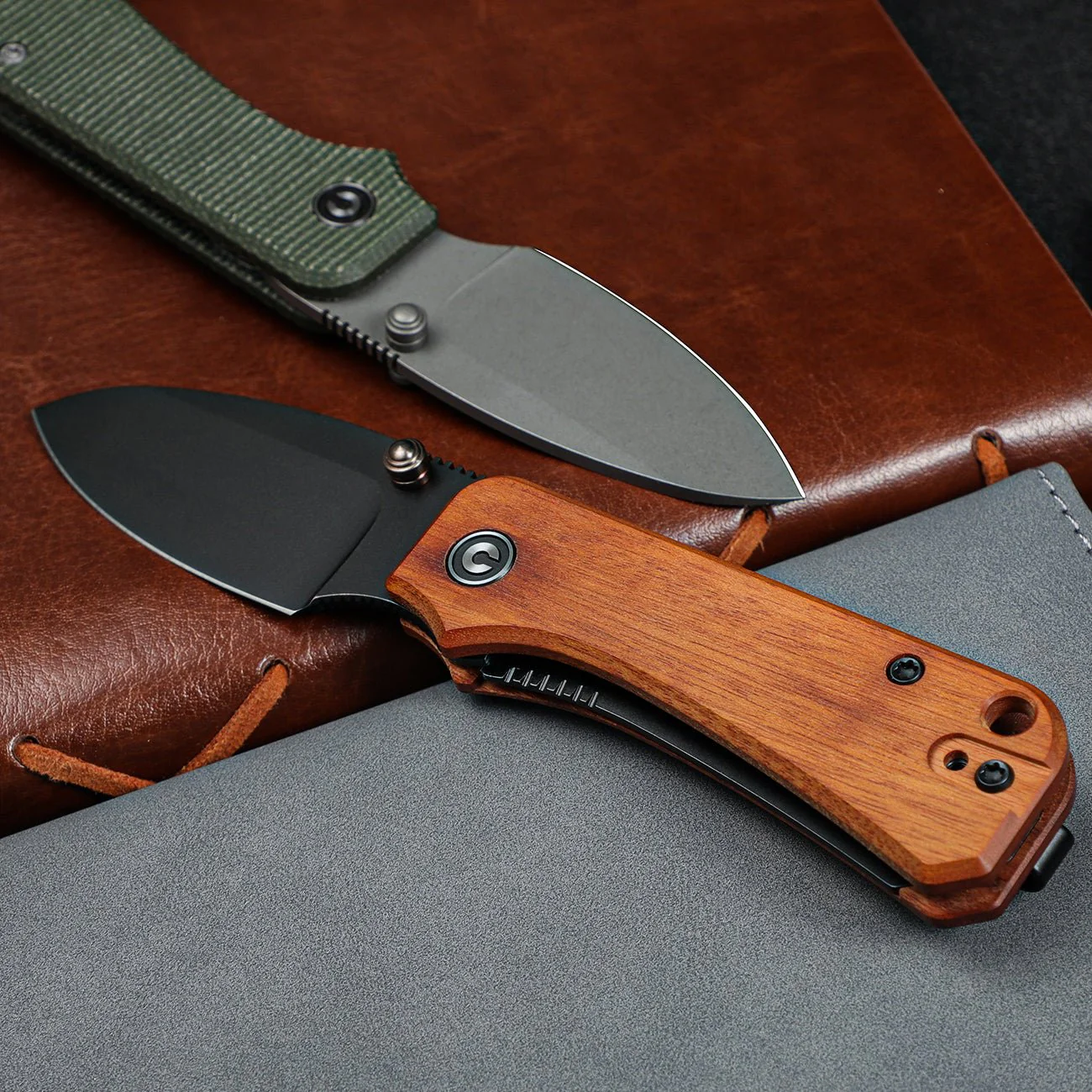 CIVIVI Baby Banter Thumb Stud Knife Wood Handle (2.34" Nitro-V Blade) C19068SB-2 - Image 4