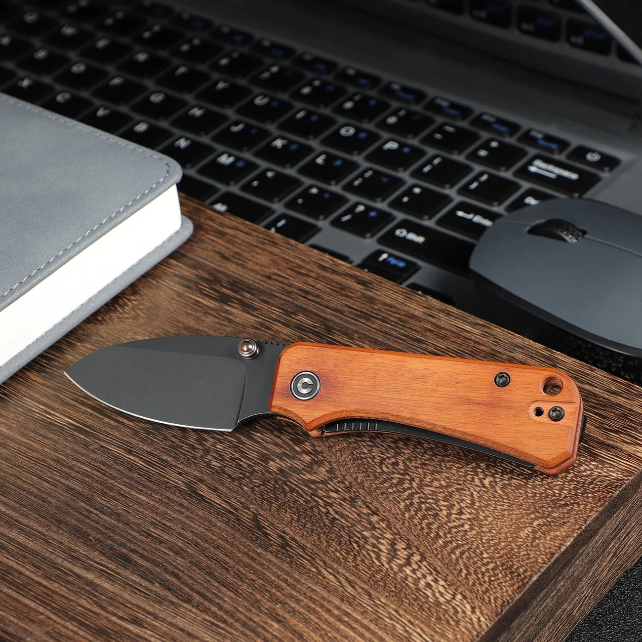 CIVIVI Baby Banter Thumb Stud Knife Wood Handle (2.34" Nitro-V Blade) C19068SB-2 - Image 5