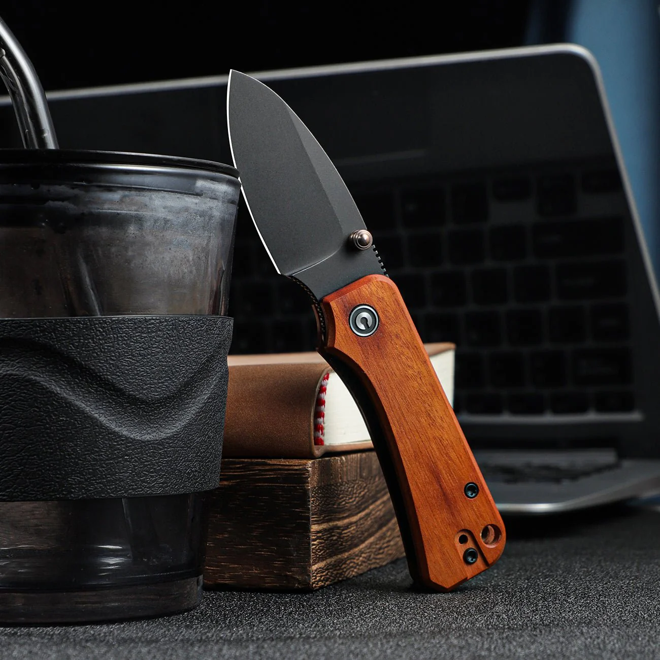 CIVIVI Baby Banter Thumb Stud Knife Wood Handle (2.34" Nitro-V Blade) C19068SB-2 - Image 6