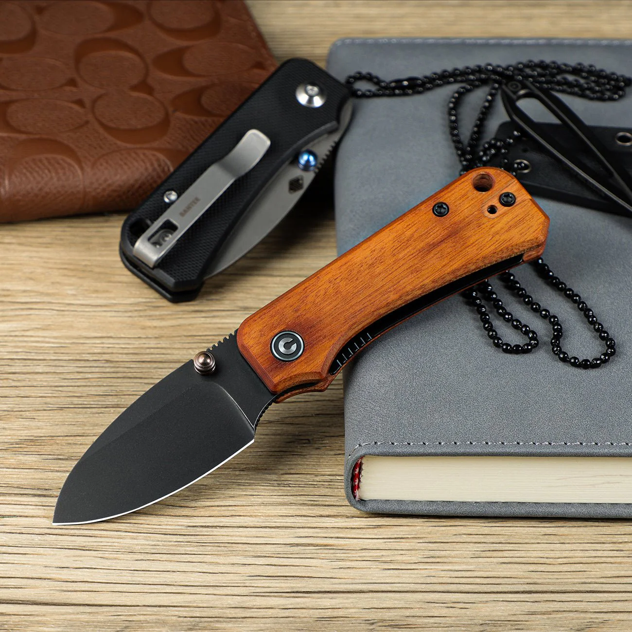 CIVIVI Baby Banter Thumb Stud Knife Wood Handle (2.34" Nitro-V Blade) C19068SB-2 - Image 7