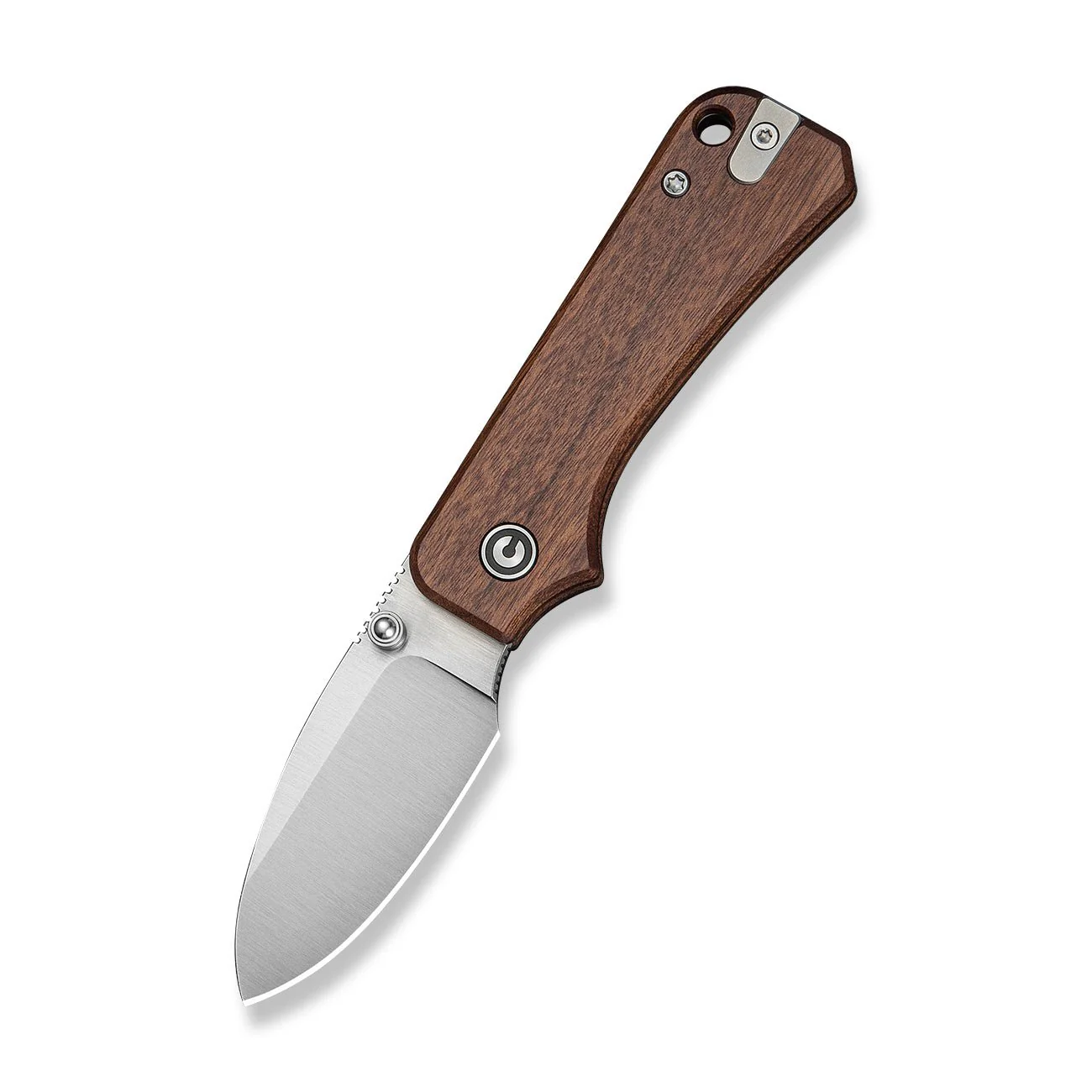 CIVIVI Baby Banter Slip Joint Thumb Stud Knife Guibourtia Wood Handle (2.34" Satin Finished Nitro-V Blade) C25066A-2 - Image 3