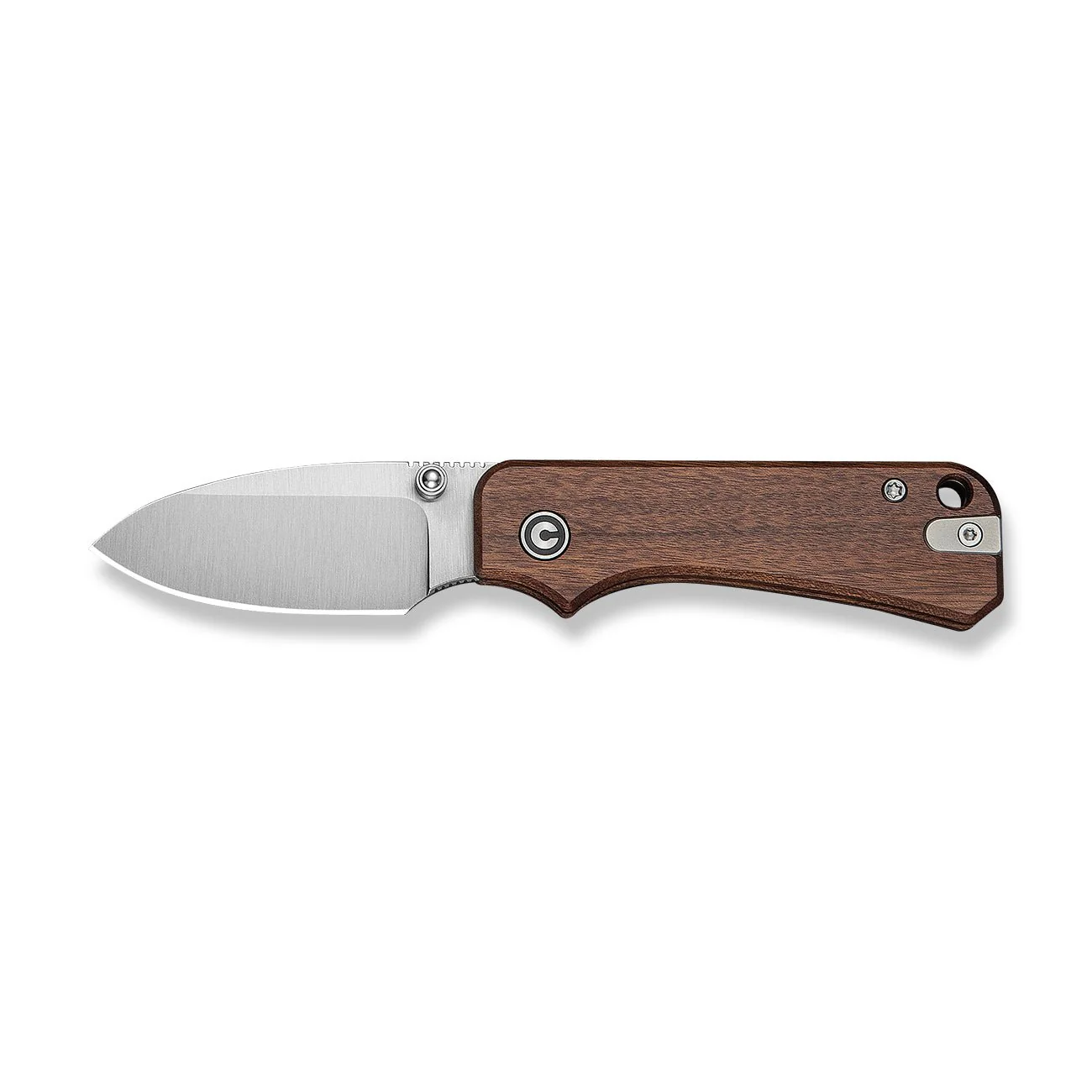 CIVIVI Baby Banter Slip Joint Thumb Stud Knife Guibourtia Wood Handle (2.34" Satin Finished Nitro-V Blade) C25066A-2 - Image 4