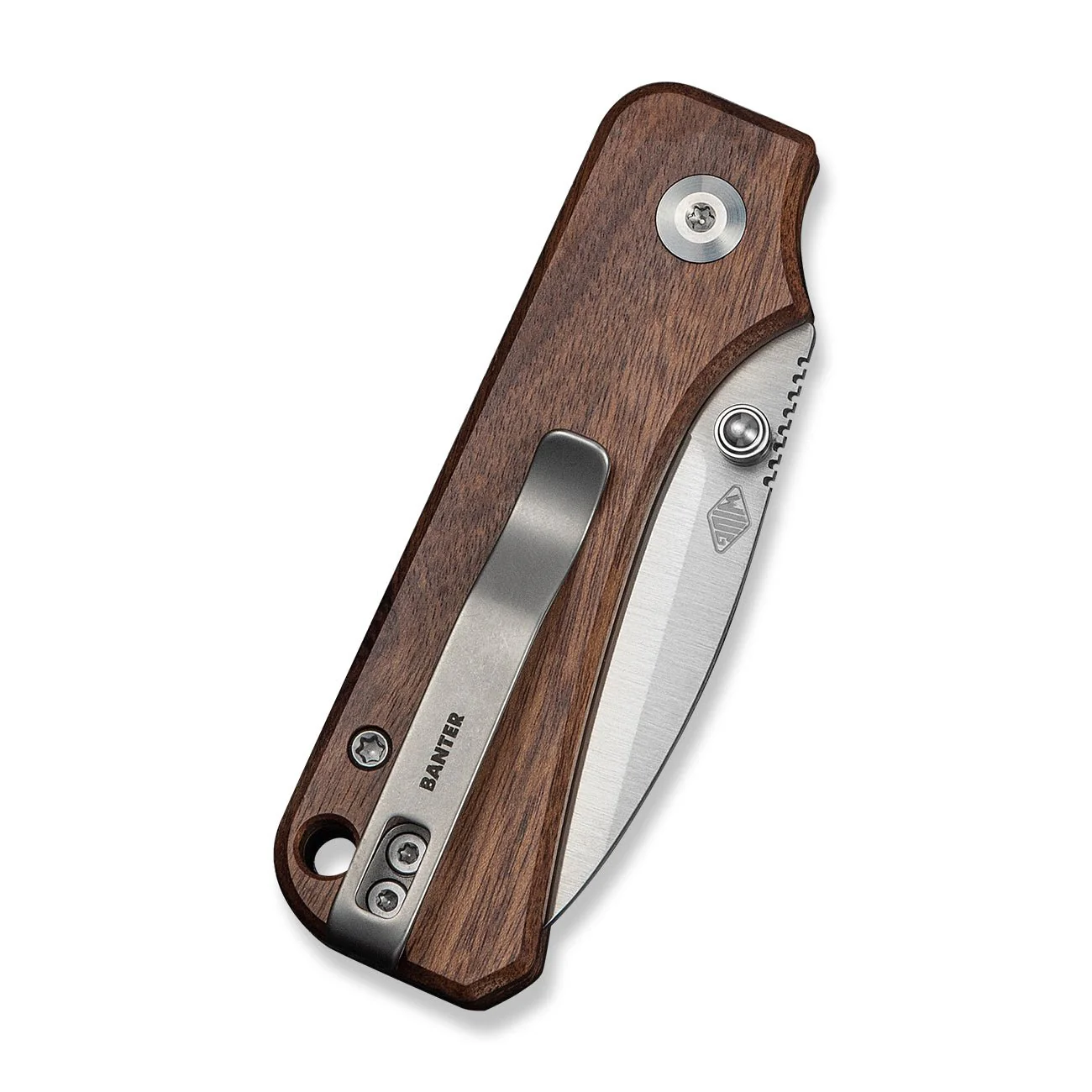 CIVIVI Baby Banter Slip Joint Thumb Stud Knife Guibourtia Wood Handle (2.34" Satin Finished Nitro-V Blade) C25066A-2 - Image 7