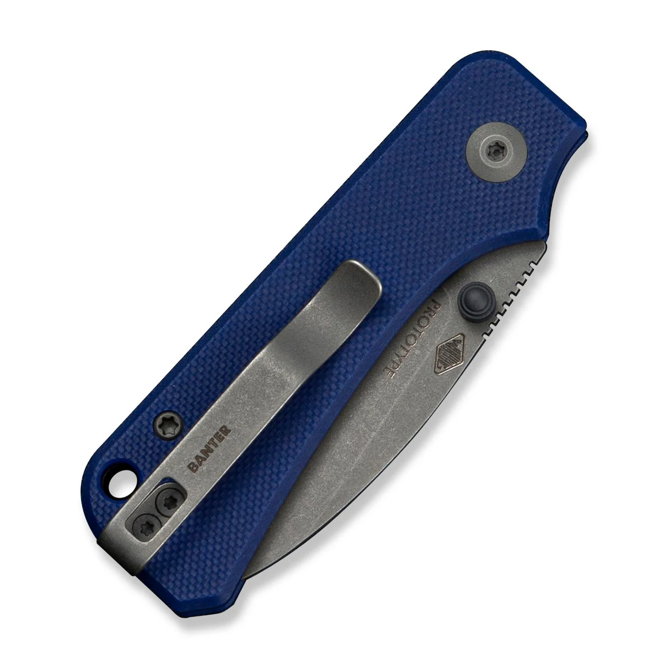 CIVIVI Baby Banter Slip Joint Thumb Stud Knife Blue G10 Handle (2.34" Gray Stonewashed Nitro-V Blade) C25066A Sample1 - Image 4