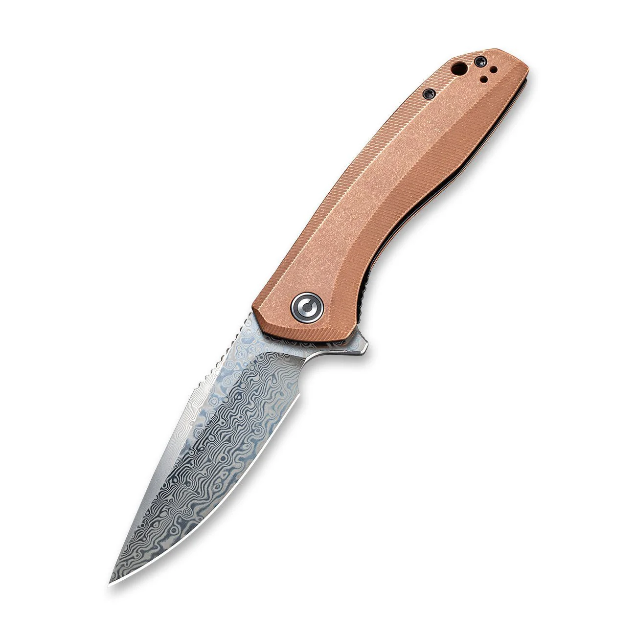 CIVIVI Baklash Flipper Knife Copper Handle (3.5" Damascus Blade) C801DS-2 - Image 3