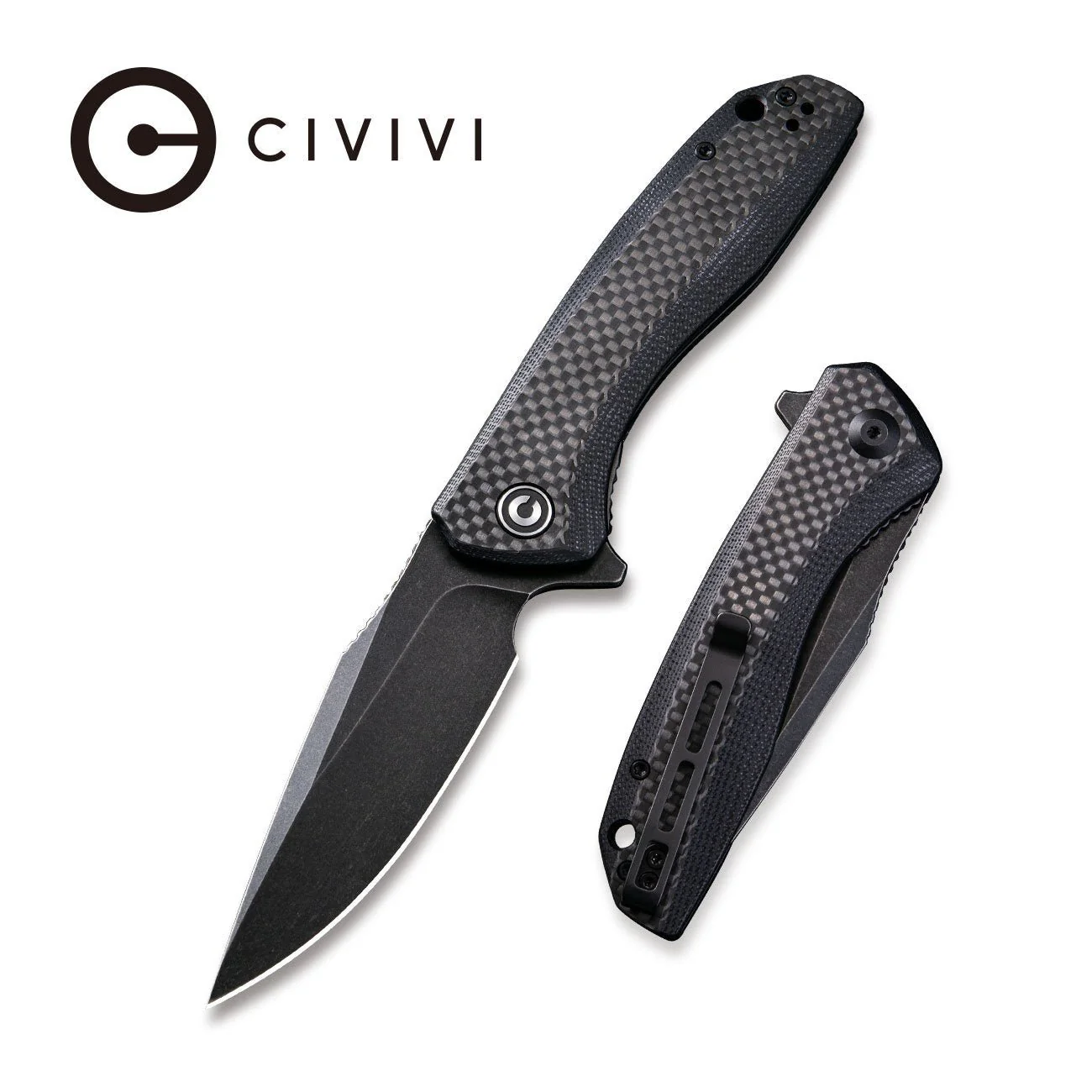 CIVIVI Baklash Flipper Knife G10 & Carbon Fiber Handle (3.5" 9Cr18MoV Blade) C801I