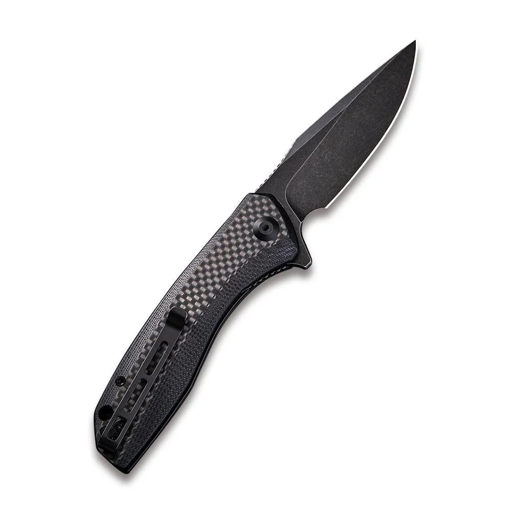 CIVIVI Baklash Flipper Knife G10 & Carbon Fiber Handle (3.5" 9Cr18MoV Blade) C801I - Image 2