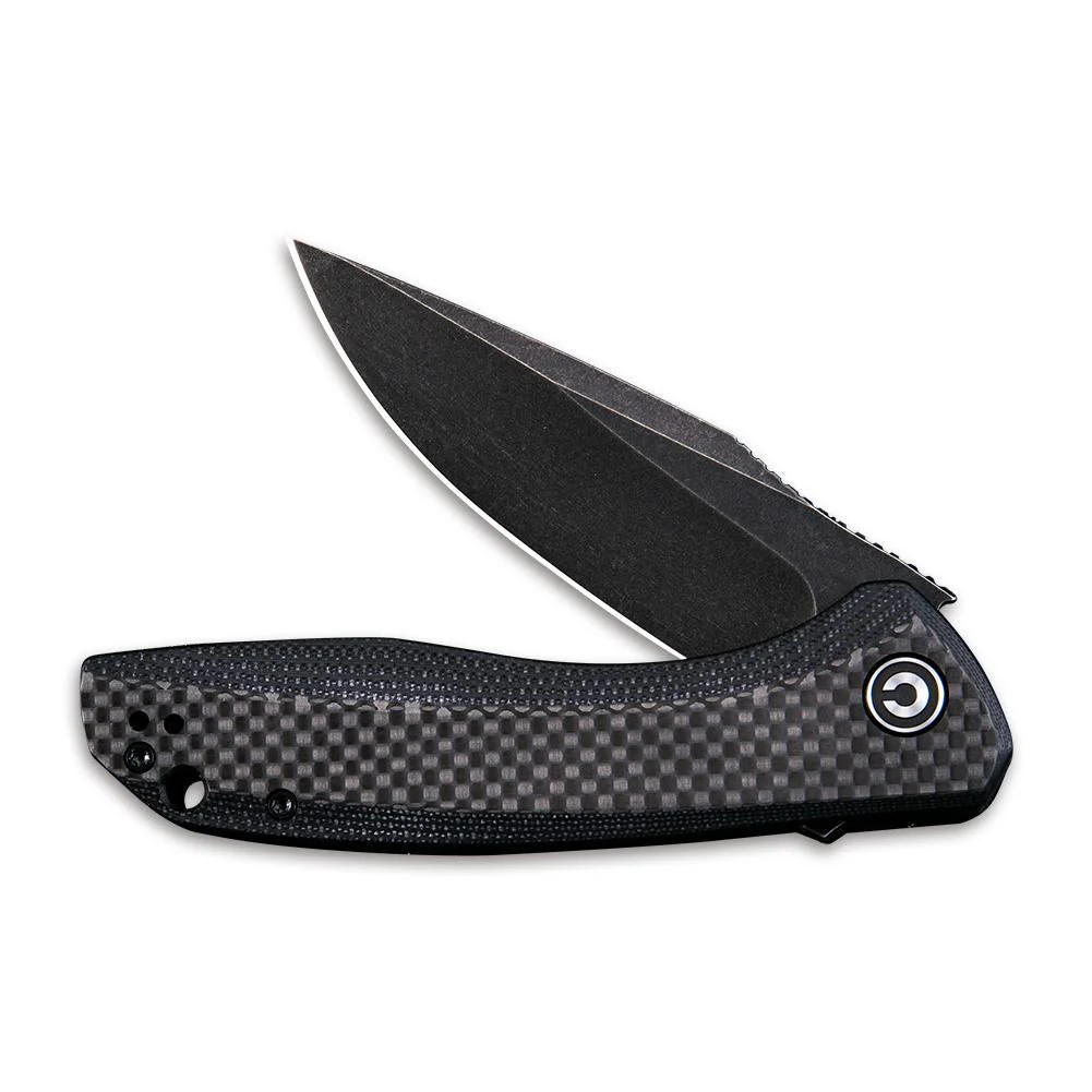 CIVIVI Baklash Flipper Knife G10 & Carbon Fiber Handle (3.5" 9Cr18MoV Blade) C801I - Image 4