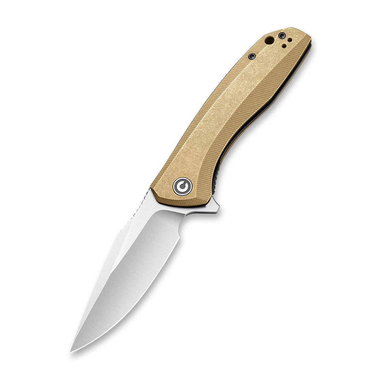 CIVIVI Baklash Flipper Knife Brass Handle (3.5" 154CM Blade) C801J - Image 3