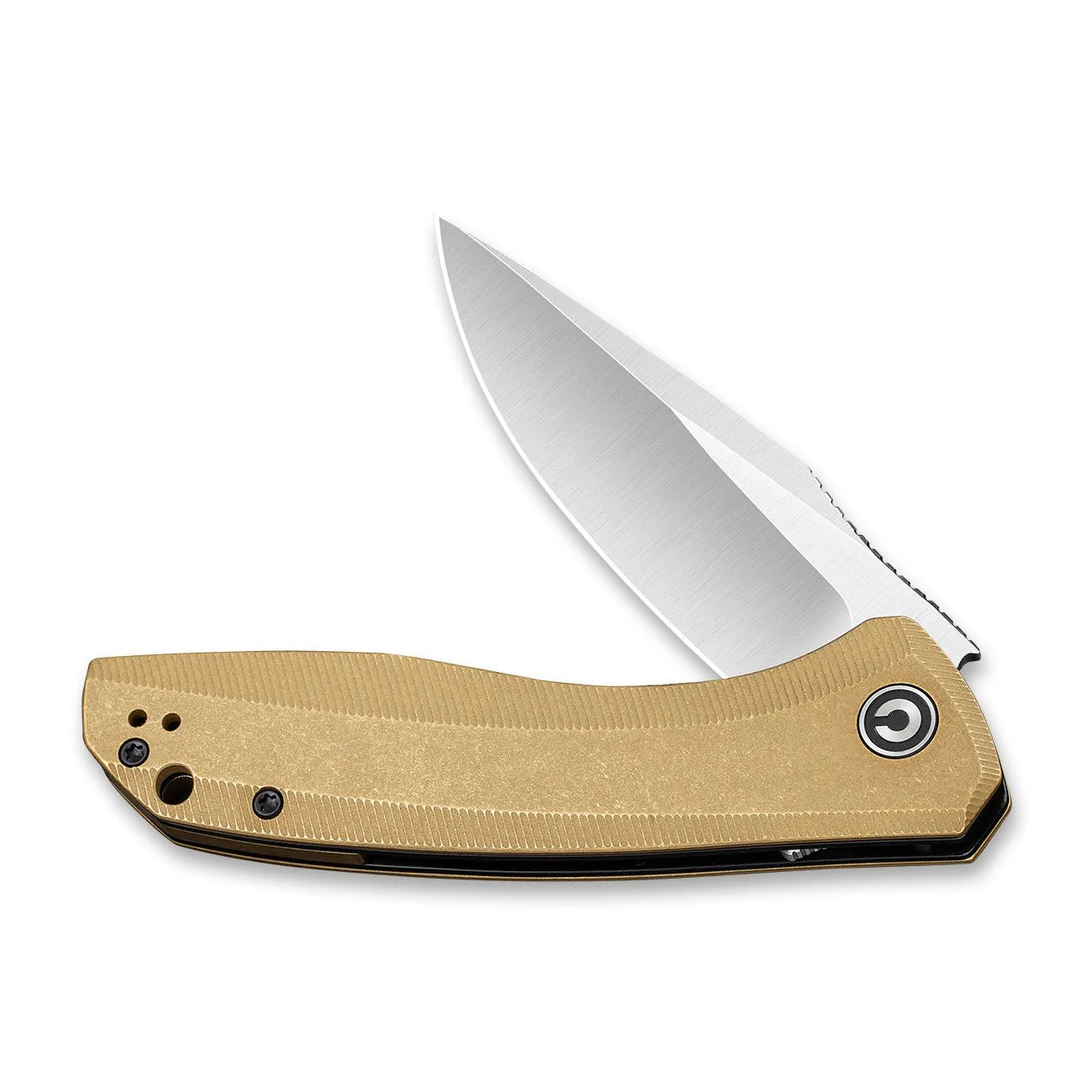 CIVIVI Baklash Flipper Knife Brass Handle (3.5" 154CM Blade) C801J - Image 4