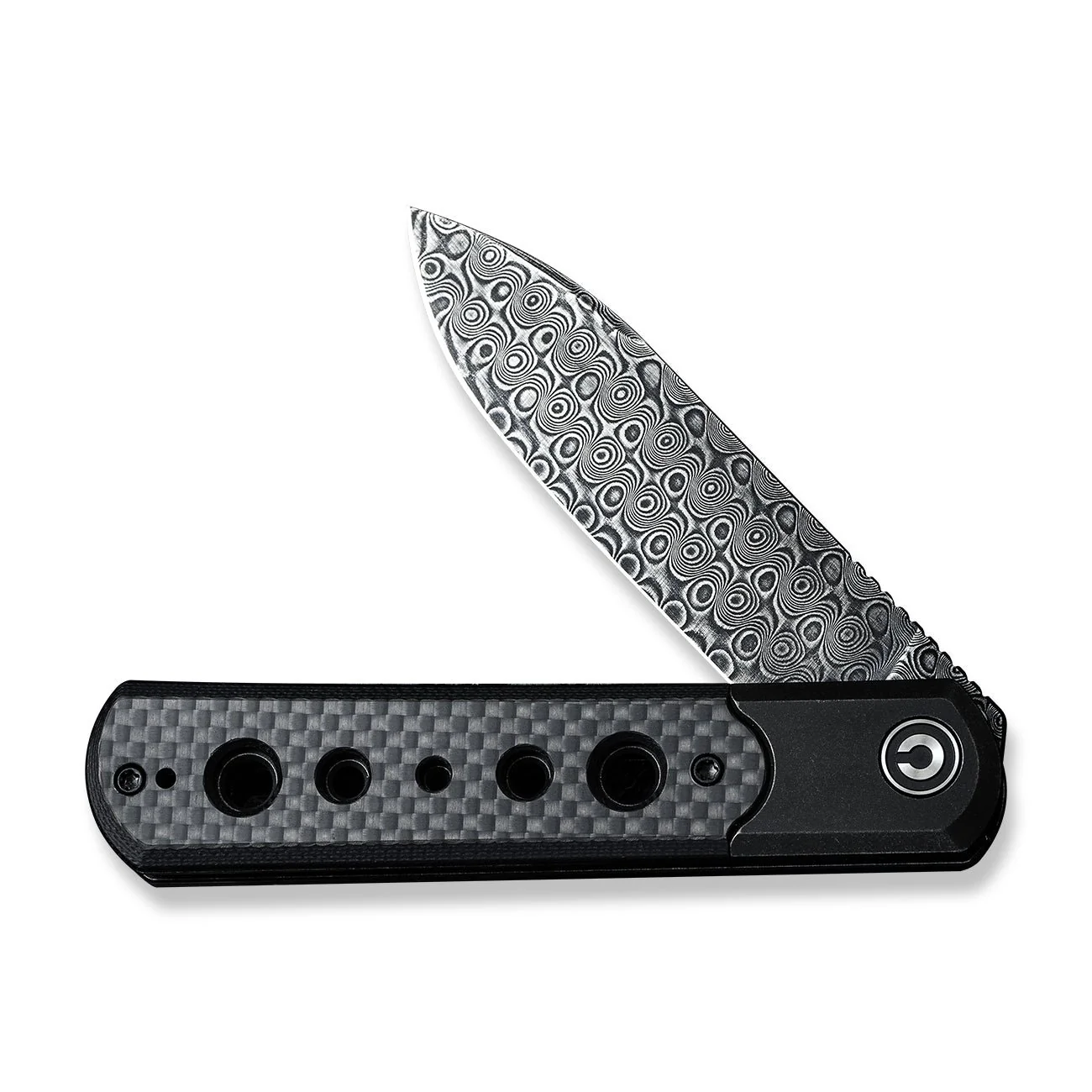 CIVIVI Banneret Flipper Knife Stainless Steel & G10 & Carbon Fiber Handle (3.48" Damascus Blade) C20040D-DS1 - Image 5