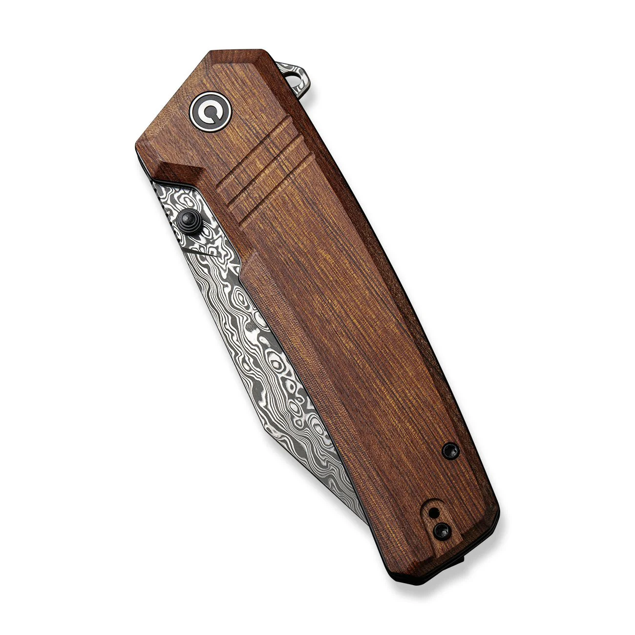 CIVIVI Bhaltair Flipper & Thumb Stud Knife Wood Handle (3.98" Damascus Blade) C23024-DS1 - Image 10