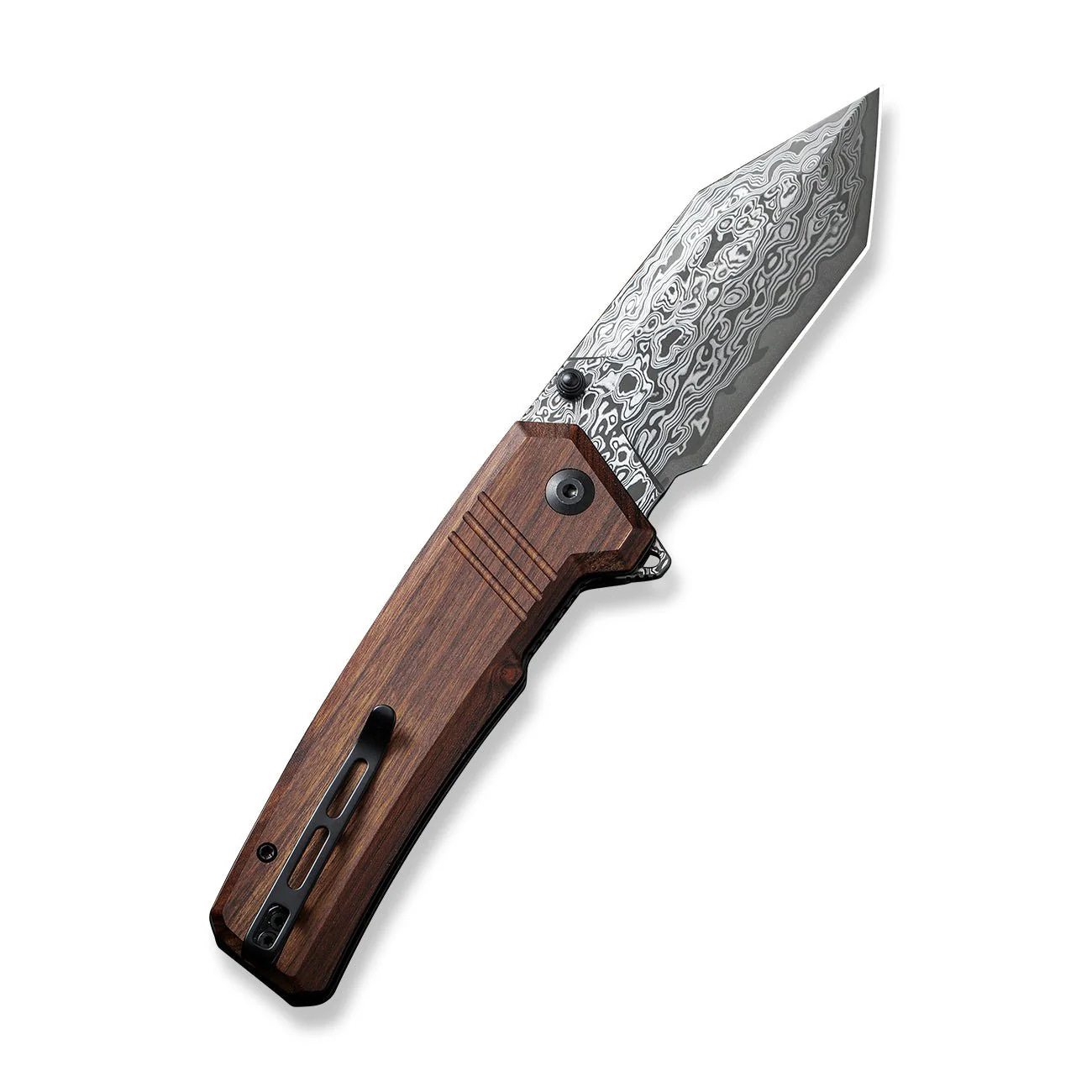 CIVIVI Bhaltair Flipper & Thumb Stud Knife Wood Handle (3.98" Damascus Blade) C23024-DS1 - Image 6