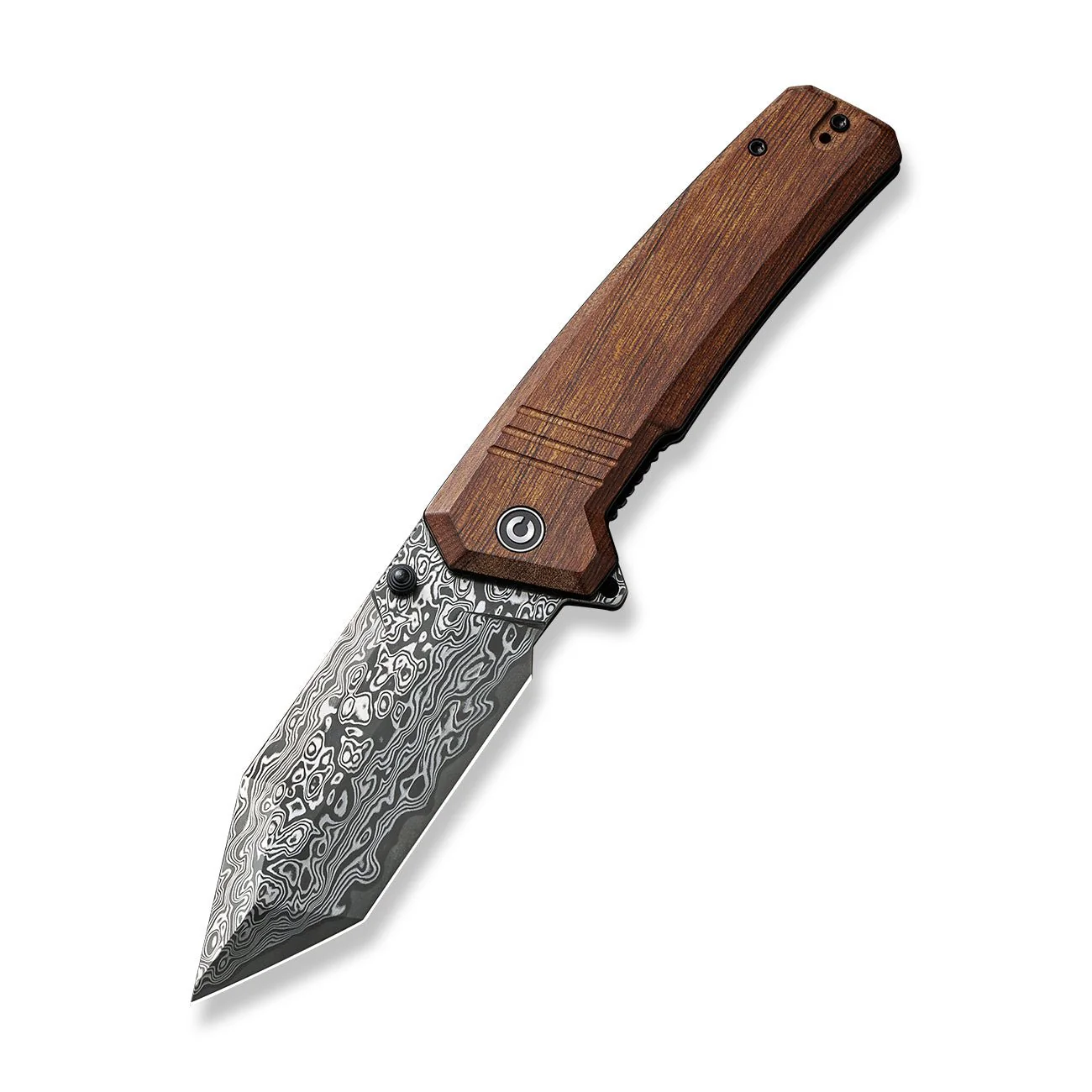 CIVIVI Bhaltair Flipper & Thumb Stud Knife Wood Handle (3.98" Damascus Blade) C23024-DS1 - Image 7
