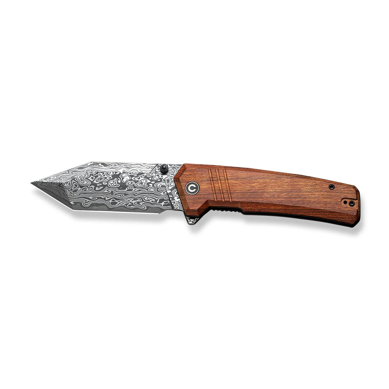 CIVIVI Bhaltair Flipper & Thumb Stud Knife Wood Handle (3.98" Damascus Blade) C23024-DS1 - Image 8