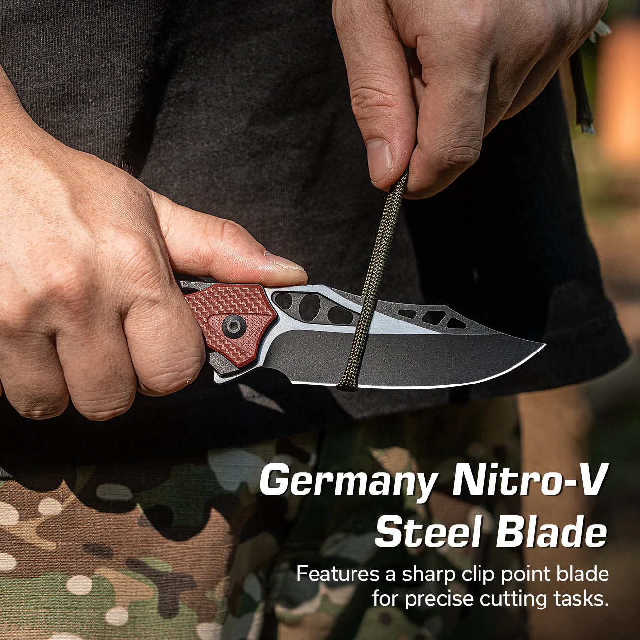 CIVIVI Biophase Flipper & Button Lock Knife Aluminum & G10 Handle (3.48" Nitro-V Blade) C23083C-1 - Image 3