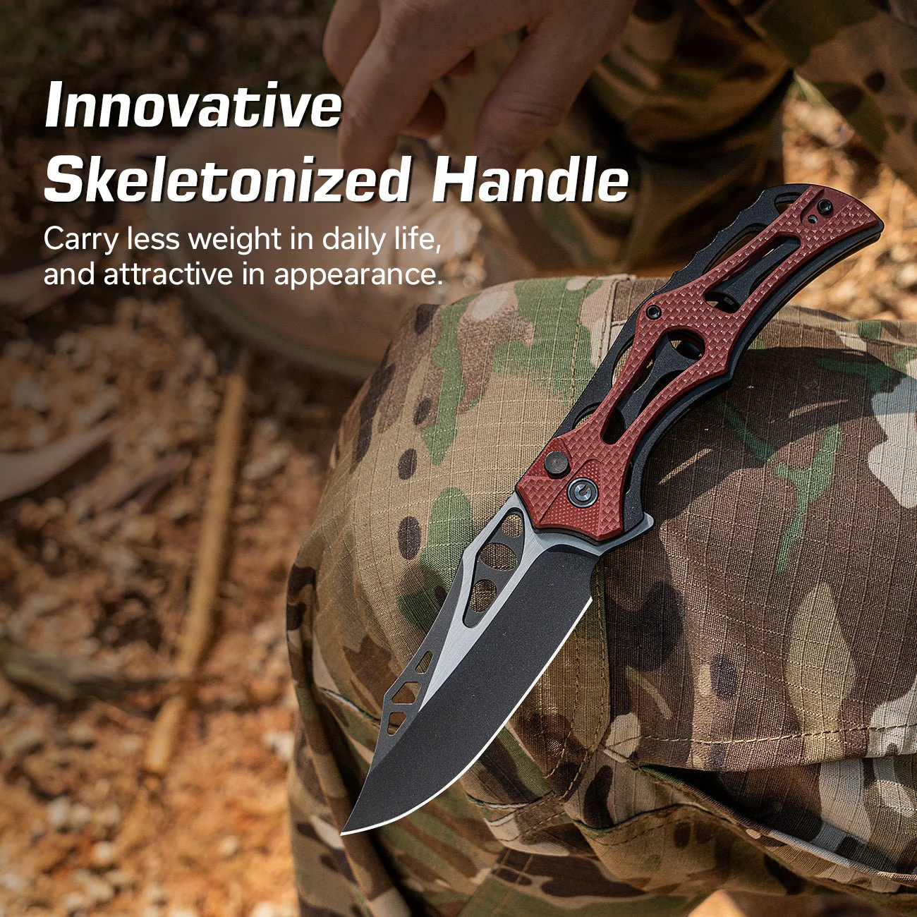 CIVIVI Biophase Flipper & Button Lock Knife Aluminum & G10 Handle (3.48" Nitro-V Blade) C23083C-1 - Image 4