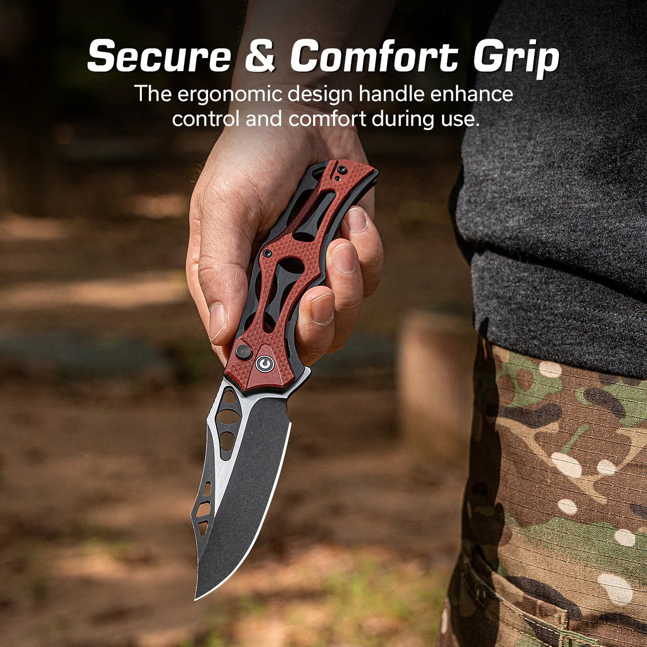 CIVIVI Biophase Flipper & Button Lock Knife Aluminum & G10 Handle (3.48" Nitro-V Blade) C23083C-1 - Image 5