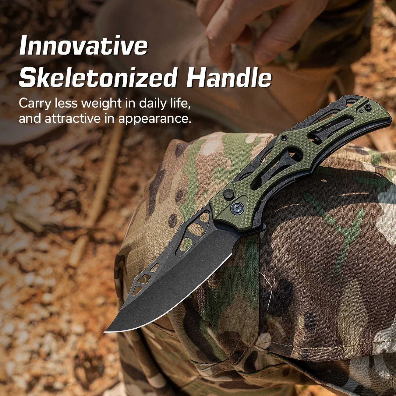 CIVIVI Biophase Flipper & Button Lock Knife Aluminum & G10 Handle (3.48" Nitro-V Blade) C23083C-2 - Image 4