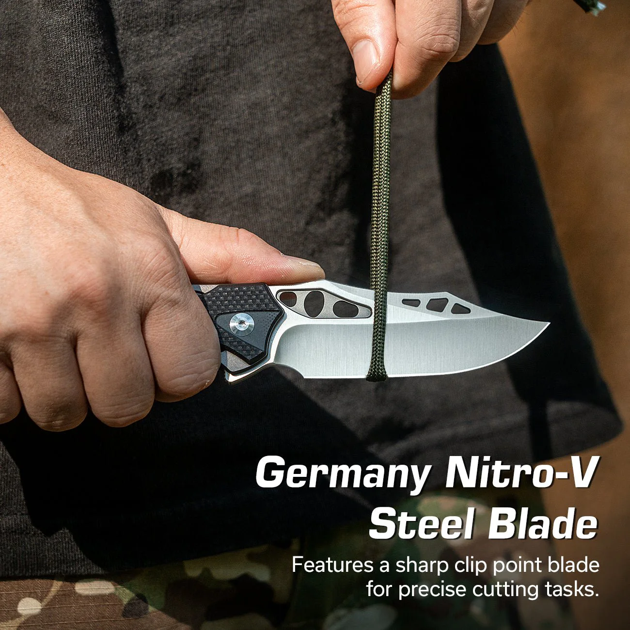 CIVIVI Biophase Flipper & Button Lock Knife Aluminum & G10 Handle (3.48" Nitro-V Blade) C23083C-3 - Image 3