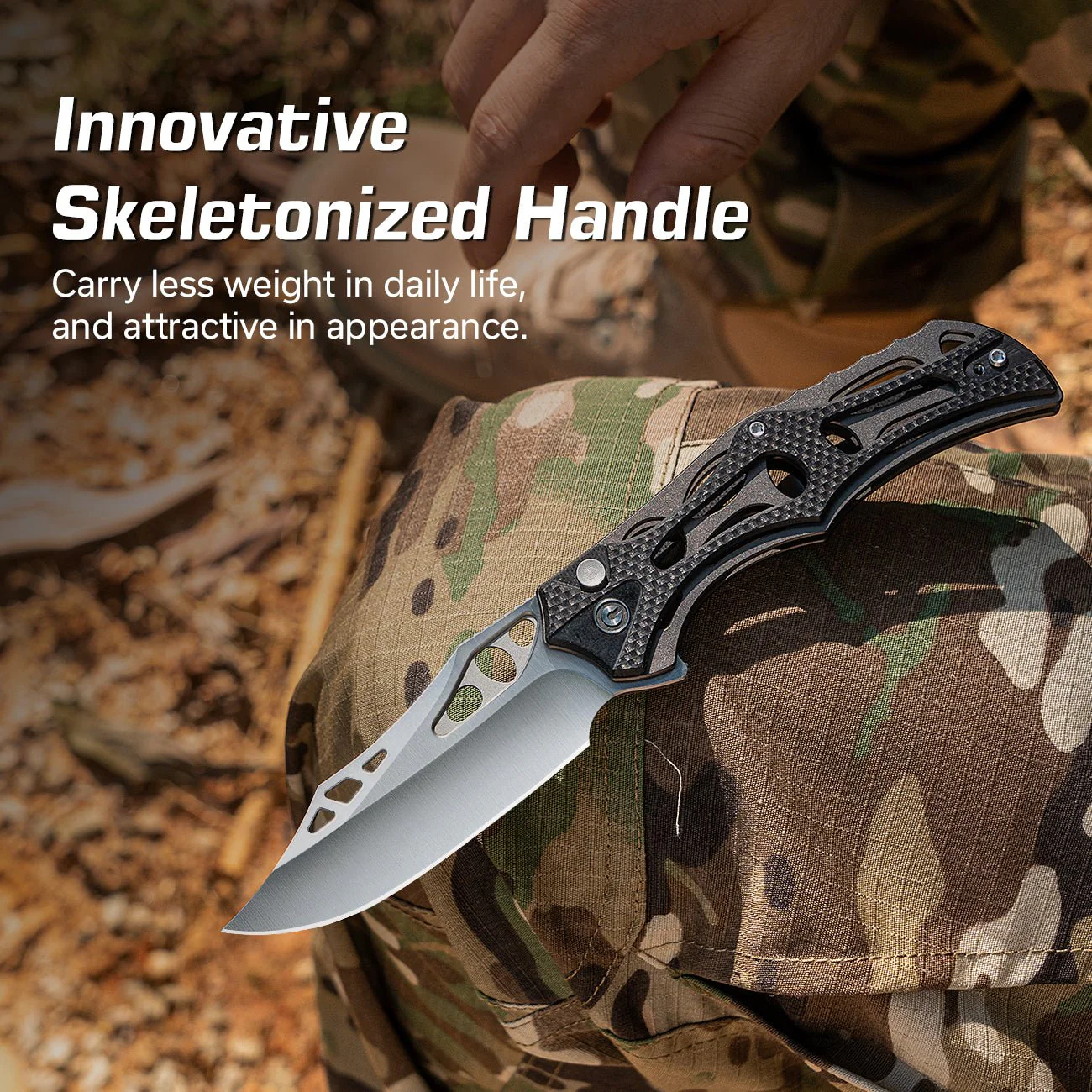 CIVIVI Biophase Flipper & Button Lock Knife Aluminum & G10 Handle (3.48" Nitro-V Blade) C23083C-3 - Image 4
