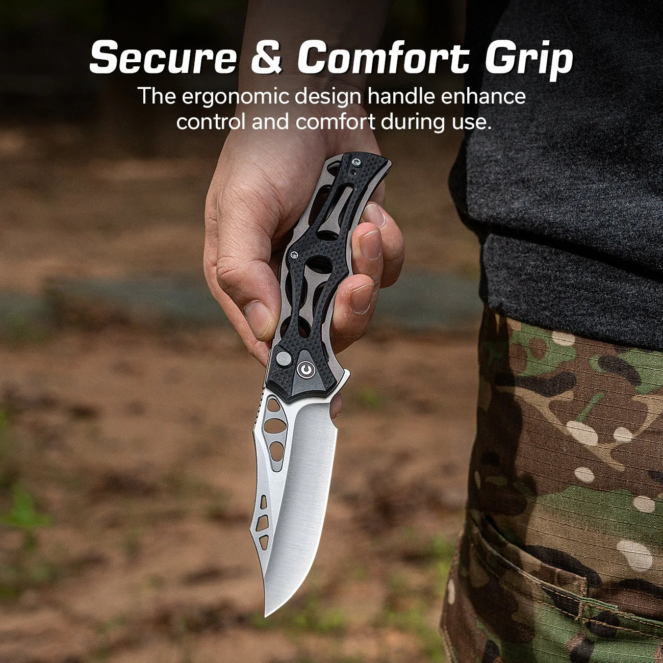 CIVIVI Biophase Flipper & Button Lock Knife Aluminum & G10 Handle (3.48" Nitro-V Blade) C23083C-3 - Image 5