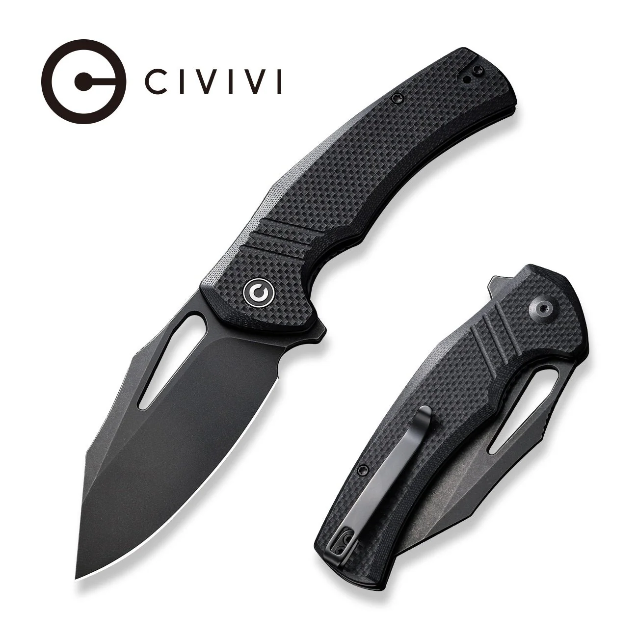 CIVIVI BullTusk Flipper & Thumb Hole Knife G10 Handle (3.48" 14C28N Blade) C23017-1