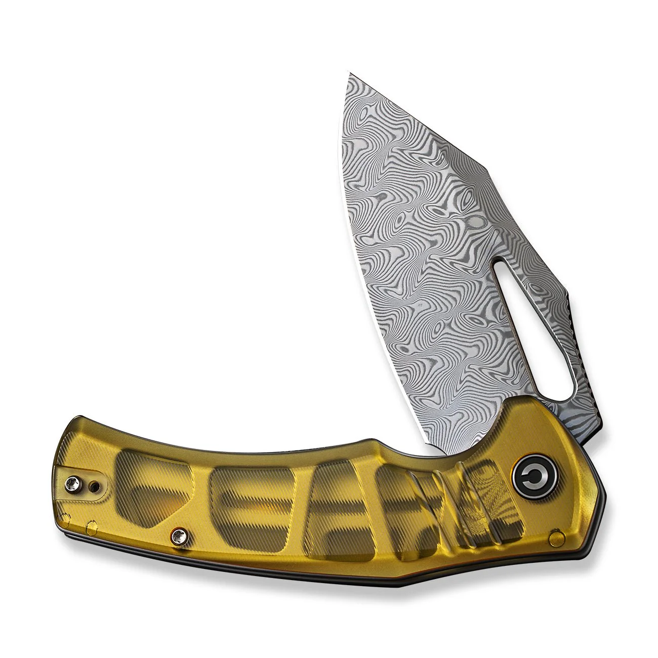 CIVIVI BullTusk Flipper & Thumb Hole Knife Ultem Handle (3.48" Damascus Blade) C23017-DS1 - Image 10