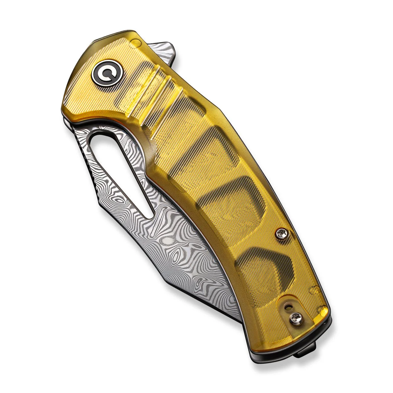 CIVIVI BullTusk Flipper & Thumb Hole Knife Ultem Handle (3.48" Damascus Blade) C23017-DS1 - Image 11
