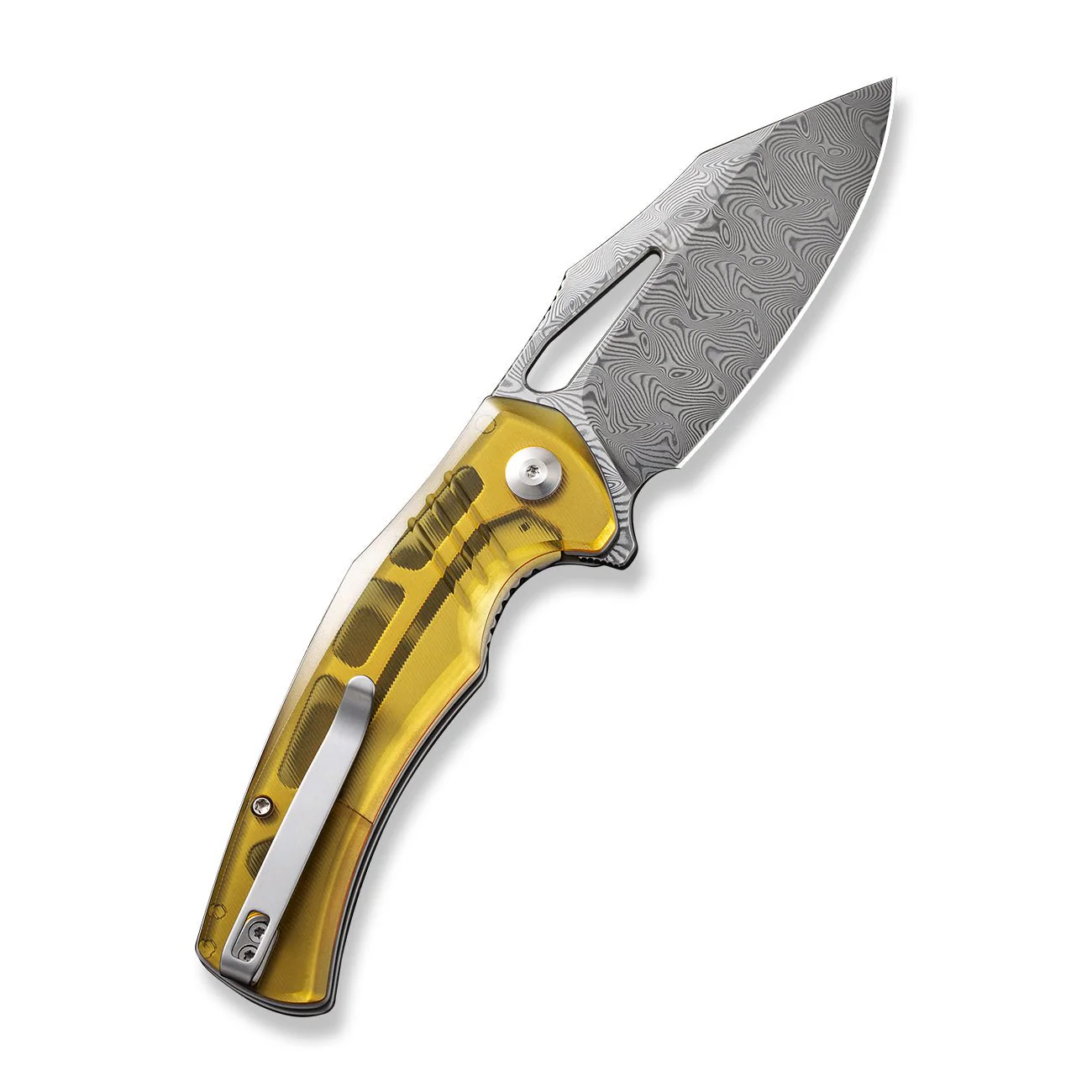 CIVIVI BullTusk Flipper & Thumb Hole Knife Ultem Handle (3.48" Damascus Blade) C23017-DS1 - Image 7
