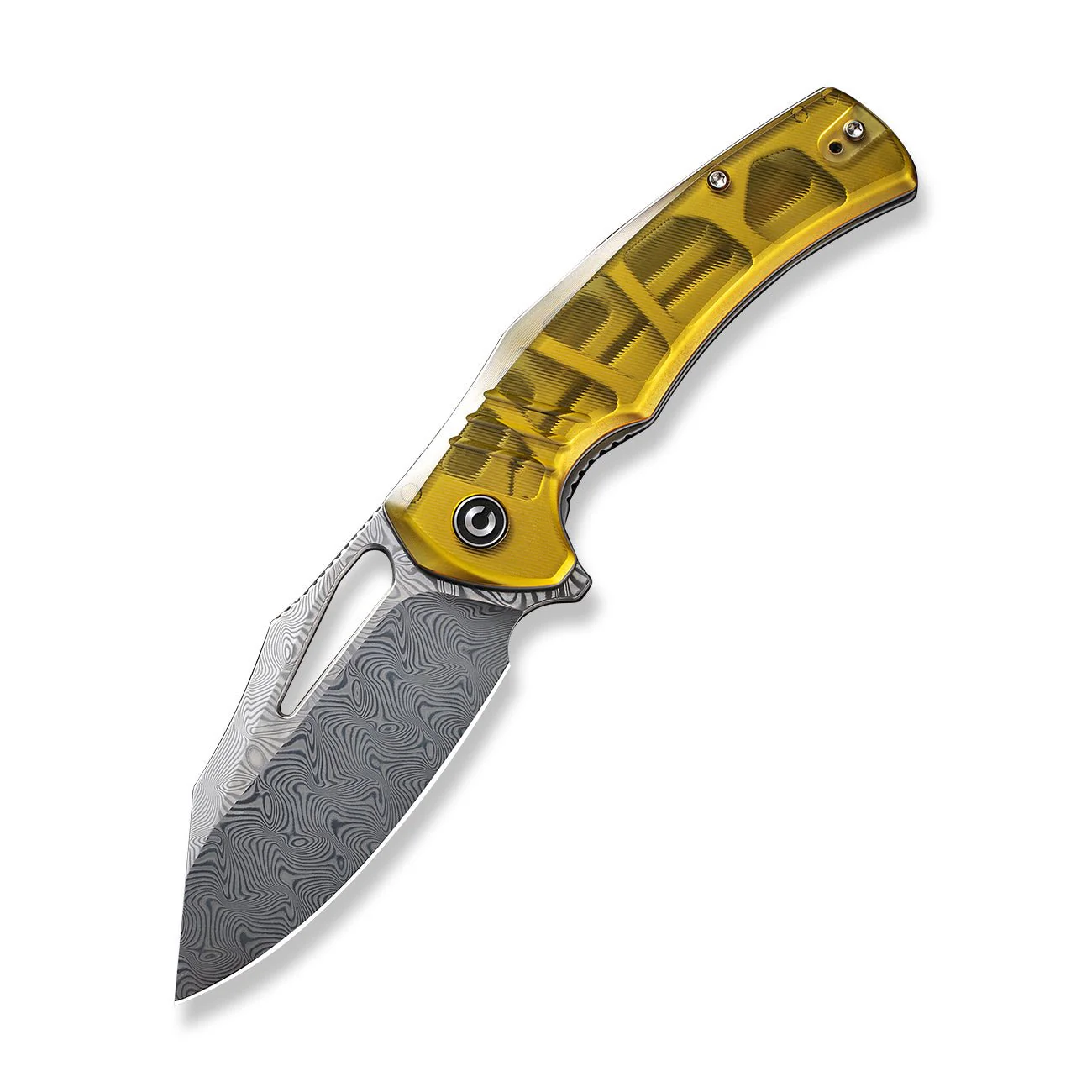 CIVIVI BullTusk Flipper & Thumb Hole Knife Ultem Handle (3.48" Damascus Blade) C23017-DS1 - Image 8
