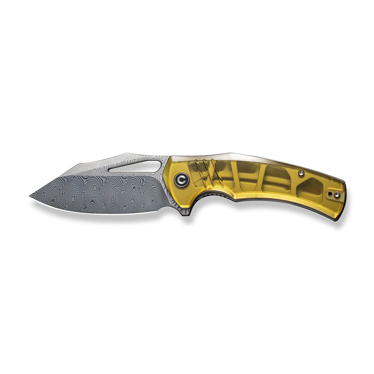 CIVIVI BullTusk Flipper & Thumb Hole Knife Ultem Handle (3.48" Damascus Blade) C23017-DS1 - Image 9