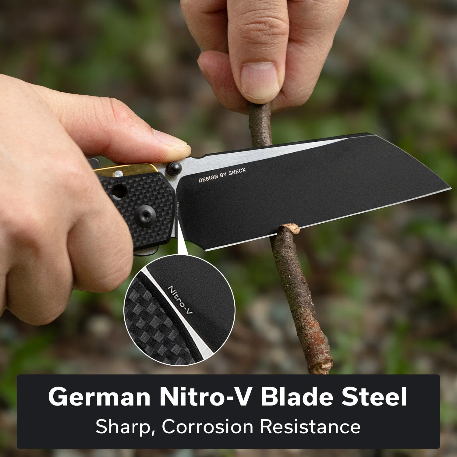 CIVIVI Buster FG Thumb Stud & Superlock Knife G10 Handle (4.2" Nitro-V Blade) C24052-1 - Image 4