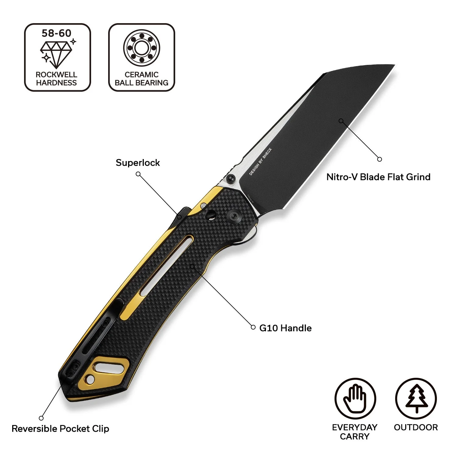 CIVIVI Buster FG Thumb Stud & Superlock Knife G10 Handle (4.2" Nitro-V Blade) C24052-1 - Image 8